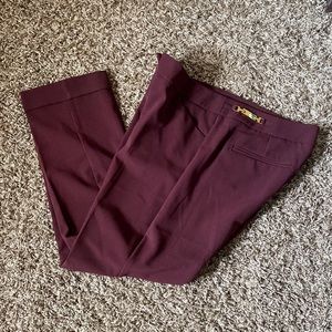 NY & Company Work Burgundy Ankle Trousers Pants Size 8